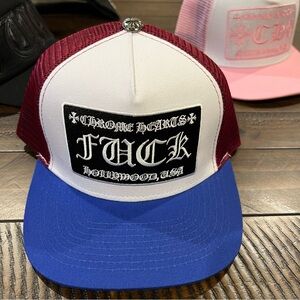 Chrome Hearts  Cap - Burgundy, Blue, White
